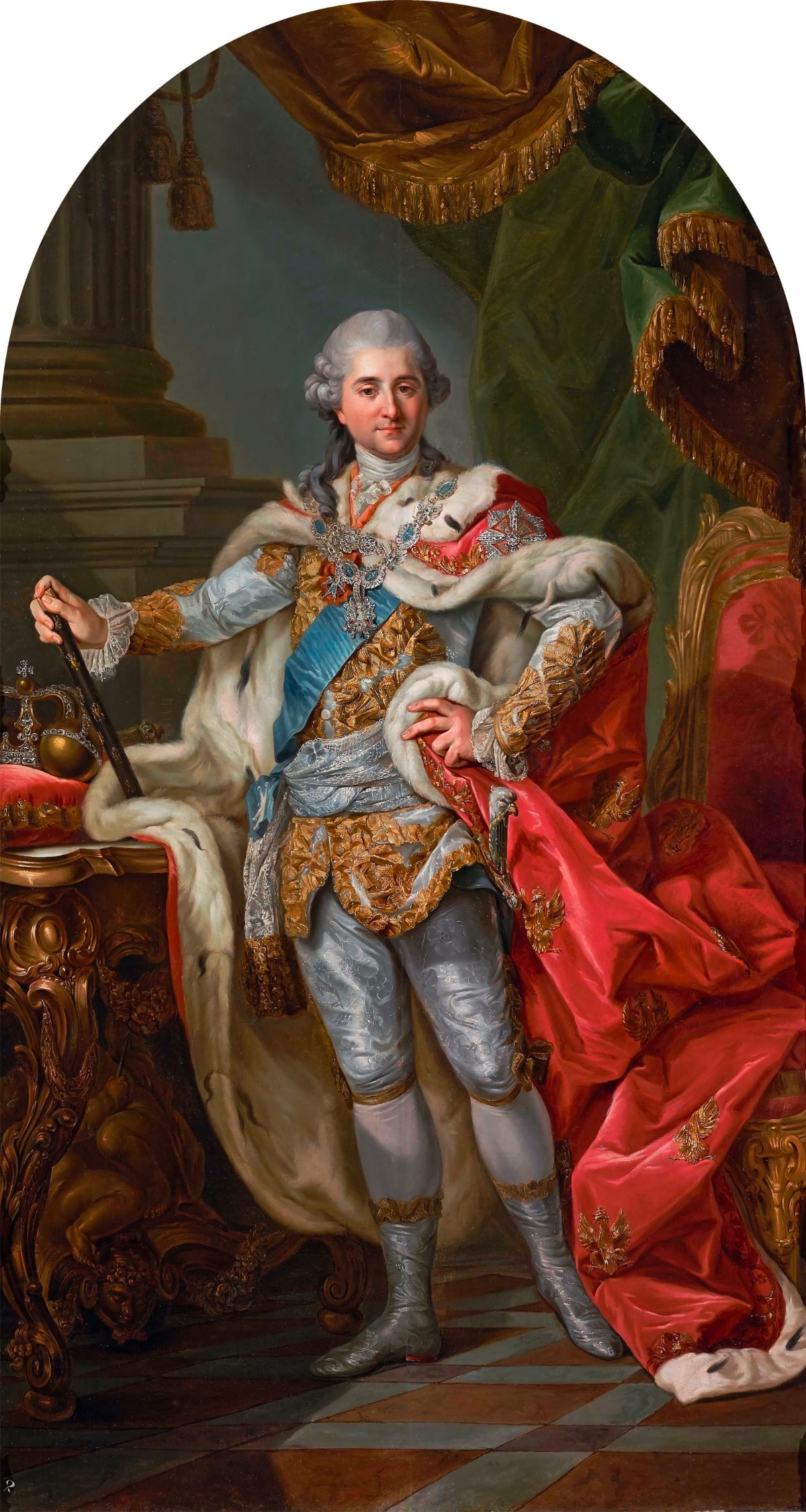 Stanislaŭ Auhust Paniatoŭski. Partret Marcello Bacciarelli, 1764.